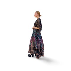 Zandra Rhodes Documented 1976 Landscape Print Dress