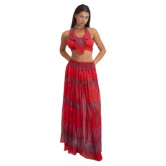 Zandra Rhodes F/W 1970/71 Red Silk Chiffon Set