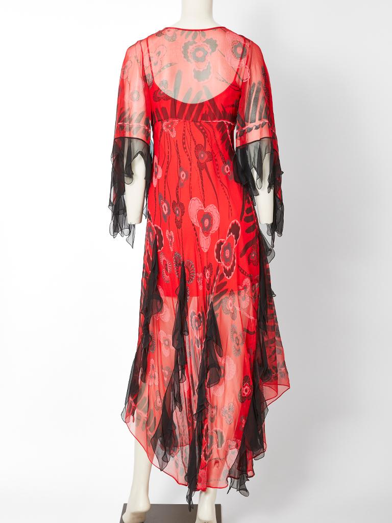 Women's Zandra Rhodes Iconic Print Midi Dress with Tulle.