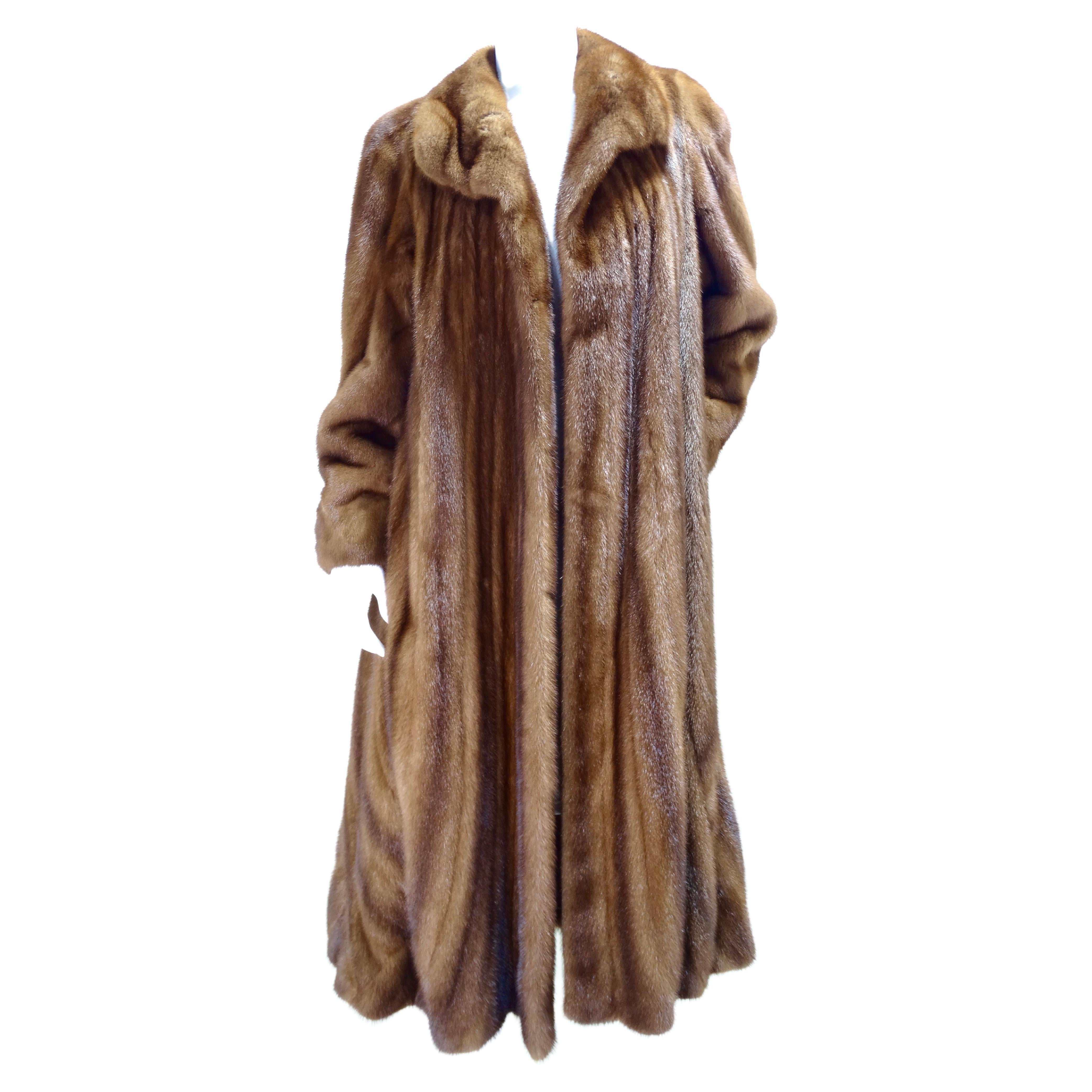 Give it up for the most amazing vintage Zandra Rhodes fur coat! This designer fur will be the perfect addition for winter wardrobe! Check out this striking Natural Demi Buff Mink full length swing coat designed by Zandra Rhodes. This beautiful coat