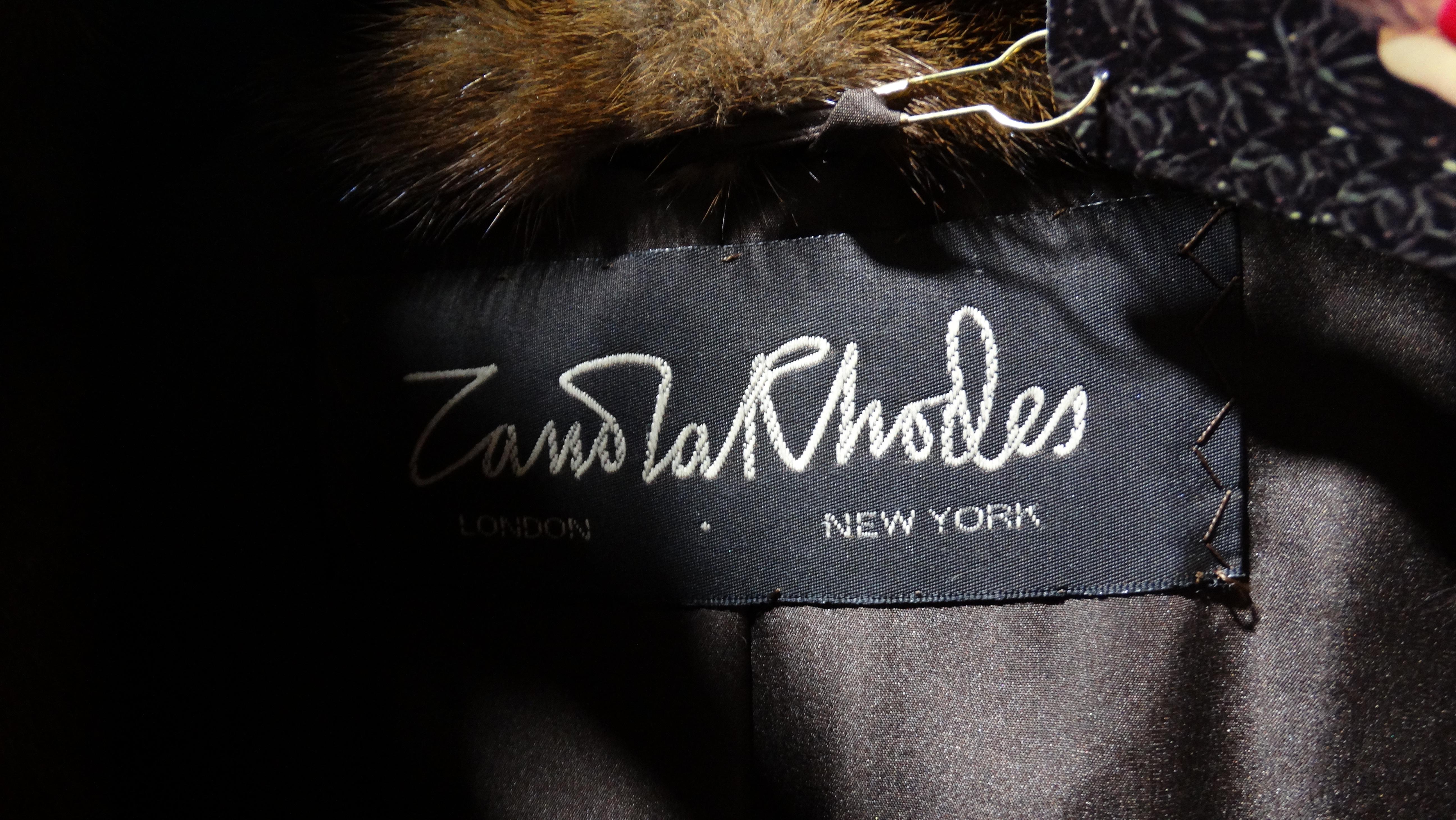 Women's or Men's Zandra Rhodes Mink Full Length Trumpet Coat For Sale