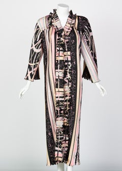 Zandra Rhodes Pink Silk Printed Caftan, 1980s