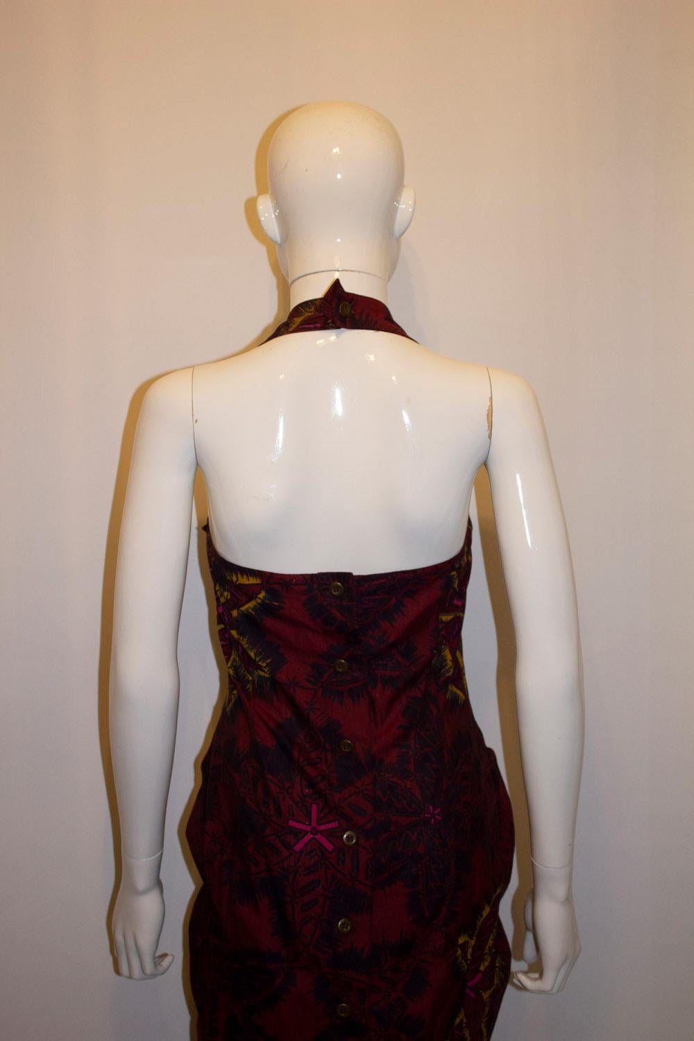 Women's Zandra Rhodes Print Halter Neck Dress For Sale