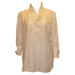 Zandra Rhodes Silk Overhsirt with Pleated Collar