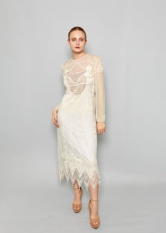 Zandra Rhodes Spring/Summer 1985 Screen Print Rhinestone Embellished Bow Dress
