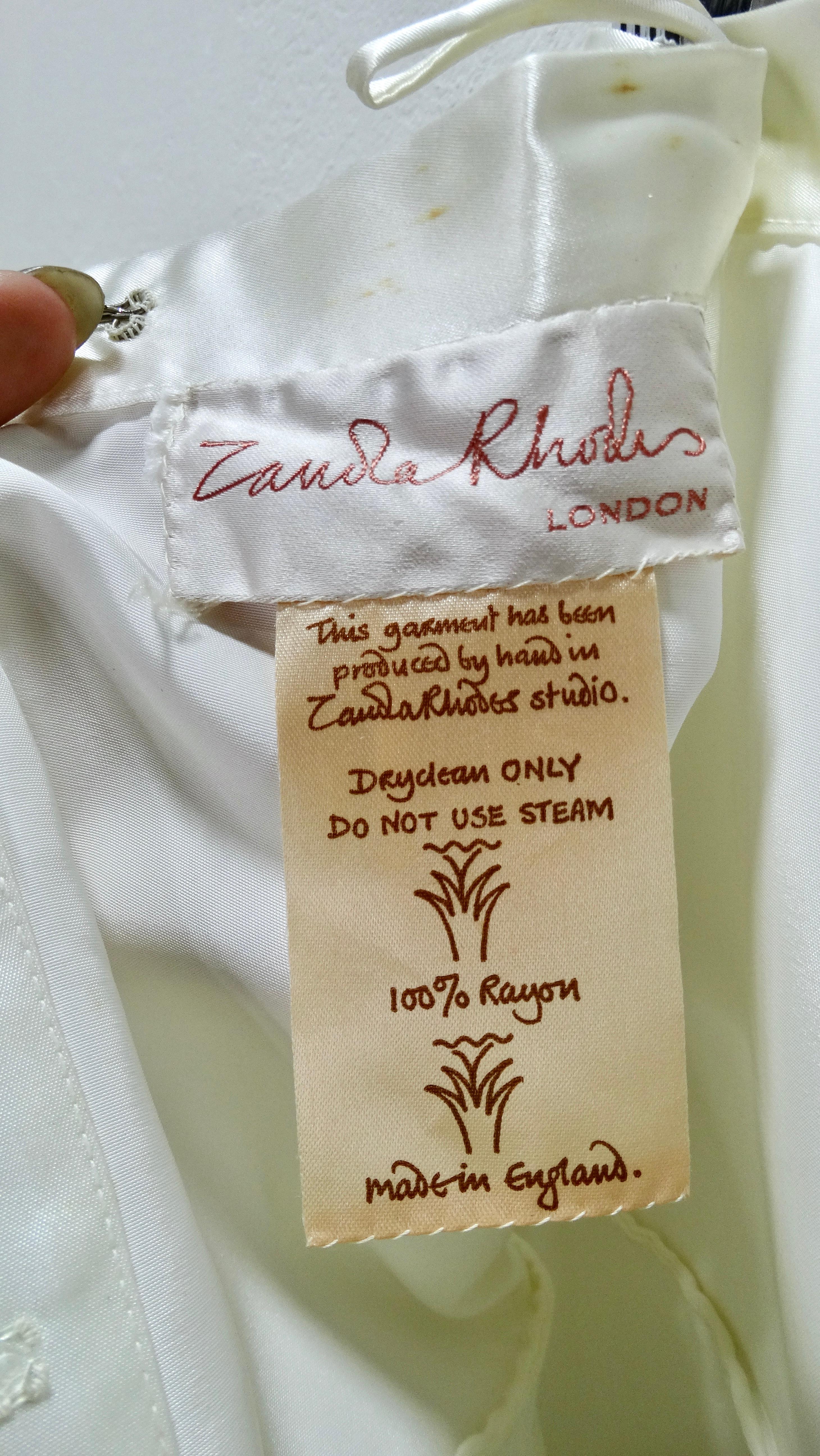 Zandra Rhodes Vintage 80s Signed Embellished Gown Custom Made  8
