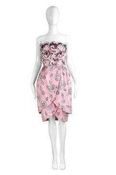 Zandra Rhodes Vintage Lace & Silk Cocktail Dress