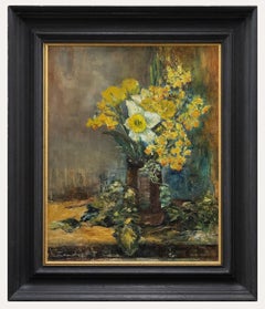 Zandra - 20e siècle, huile, fleurs de printemps et Tete a Tete
