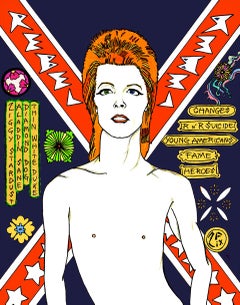 David Bowie Rebel Rebel in dark Blue