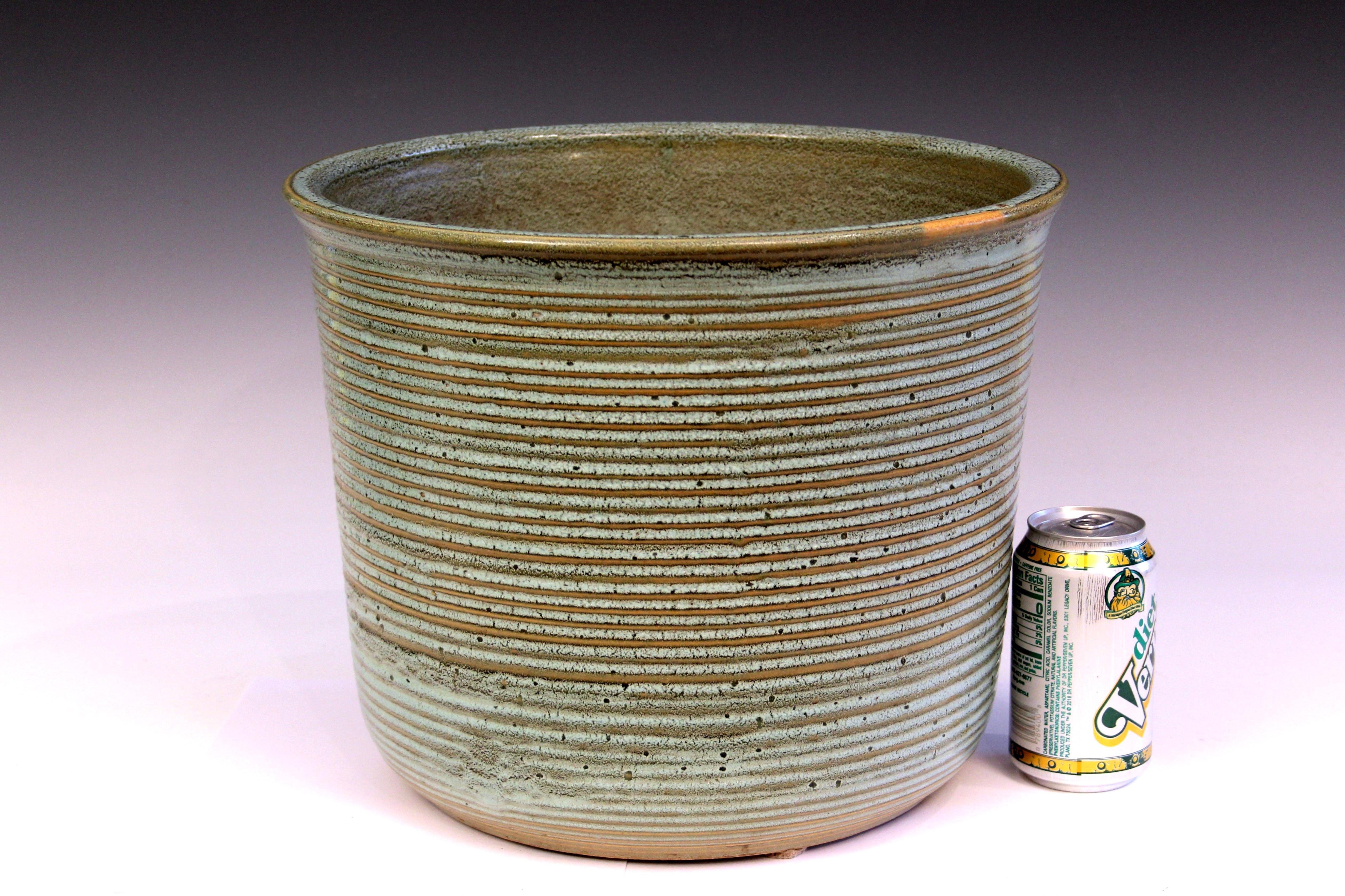 American Zanesville Pottery Planter Bowl Homespun Stone Age Modern Arts & Crafts For Sale