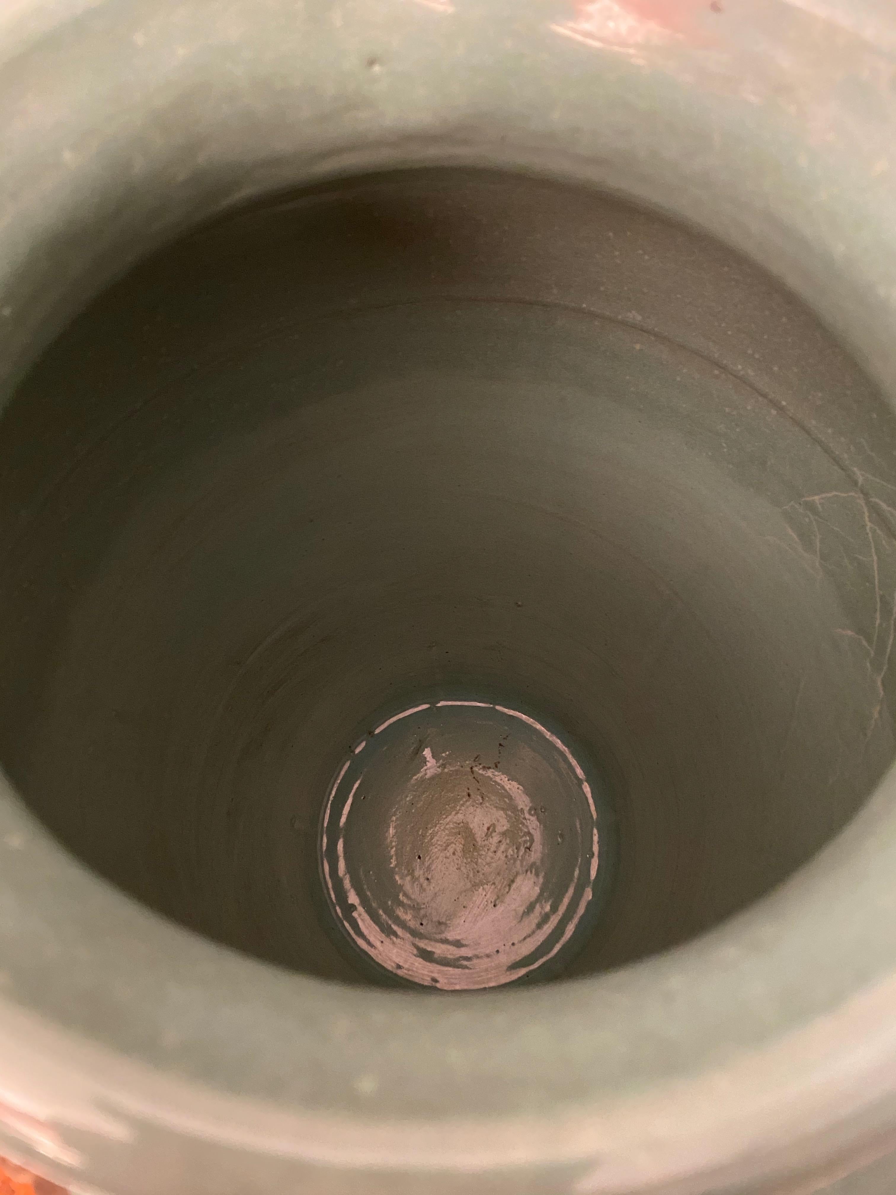 Mid-20th Century Zanesville Stoneware Drip Glaze Oil Jar