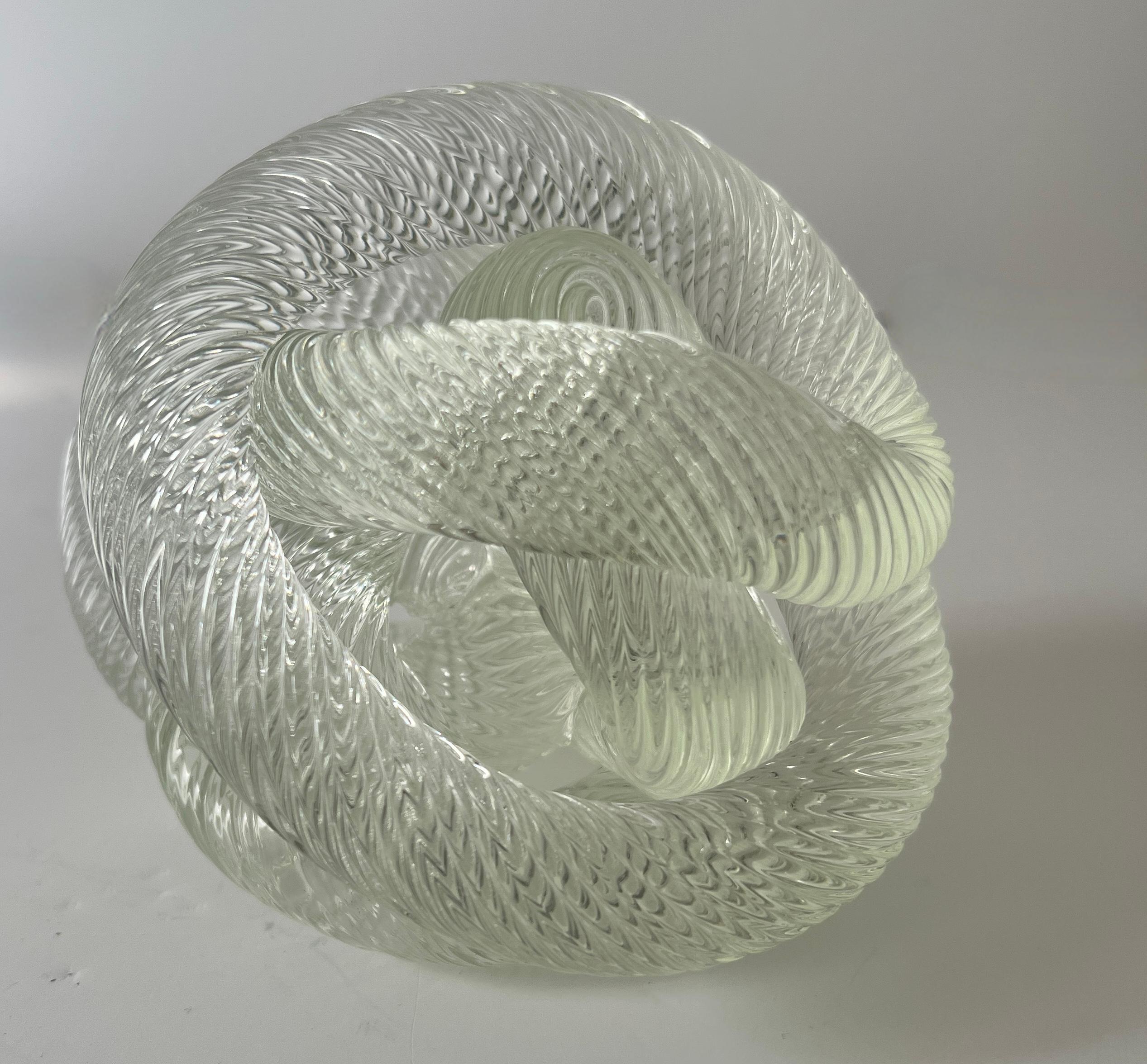 Hand-Crafted Zanetti Italian Murano Twisted Rope Paper Weight or Sculpture For Sale