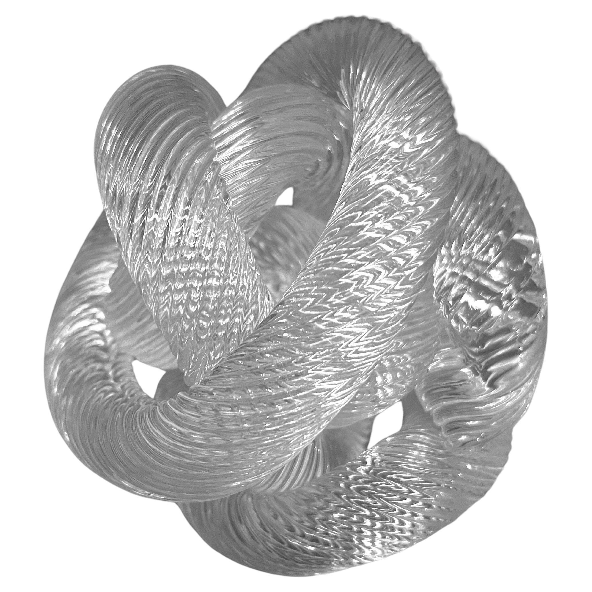 Zanetti Italian Murano Twisted Rope Paper Weight or Sculpture In Good Condition For Sale In Los Angeles, CA