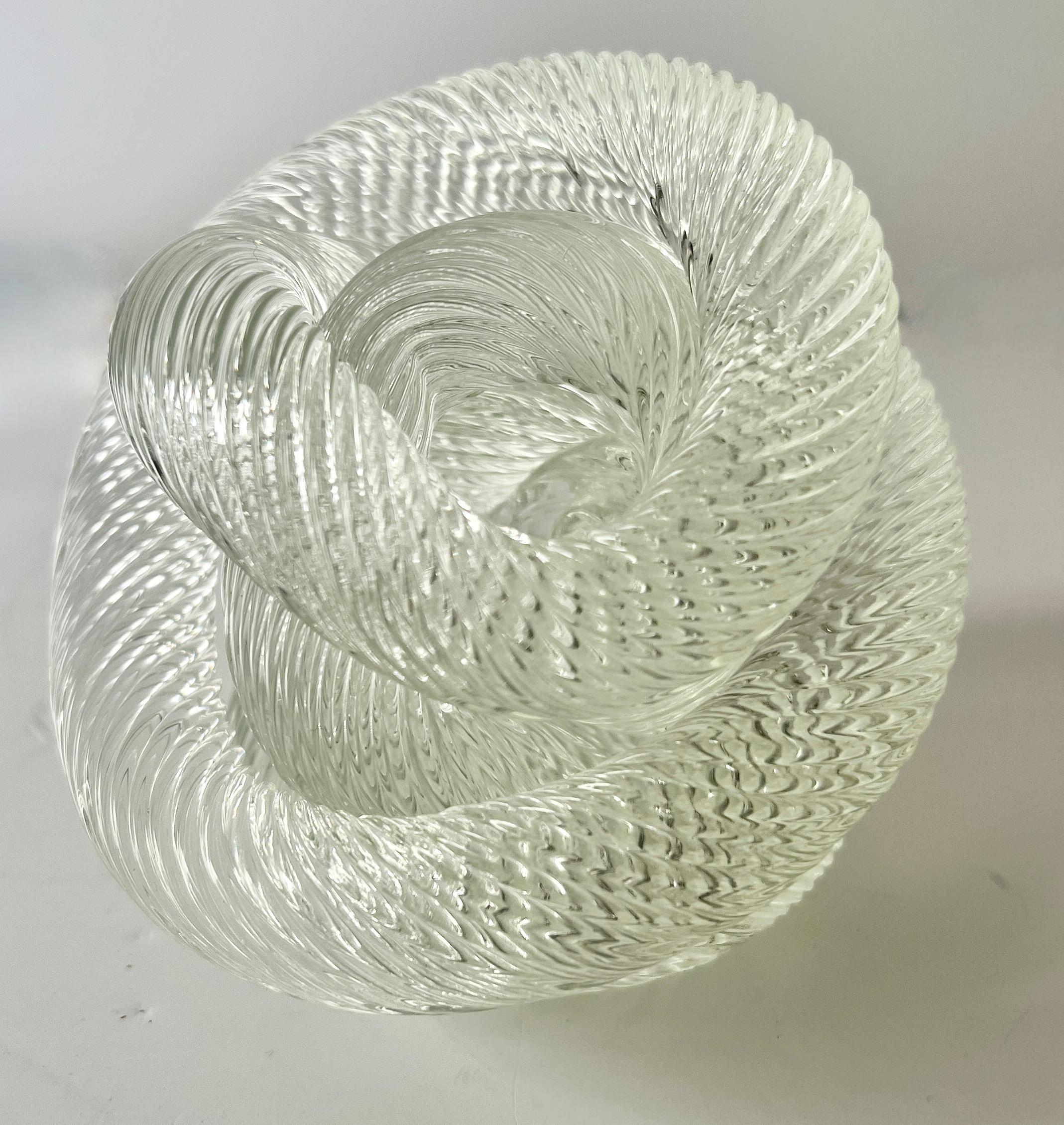 20th Century Zanetti Italian Murano Twisted Rope Paper Weight or Sculpture For Sale