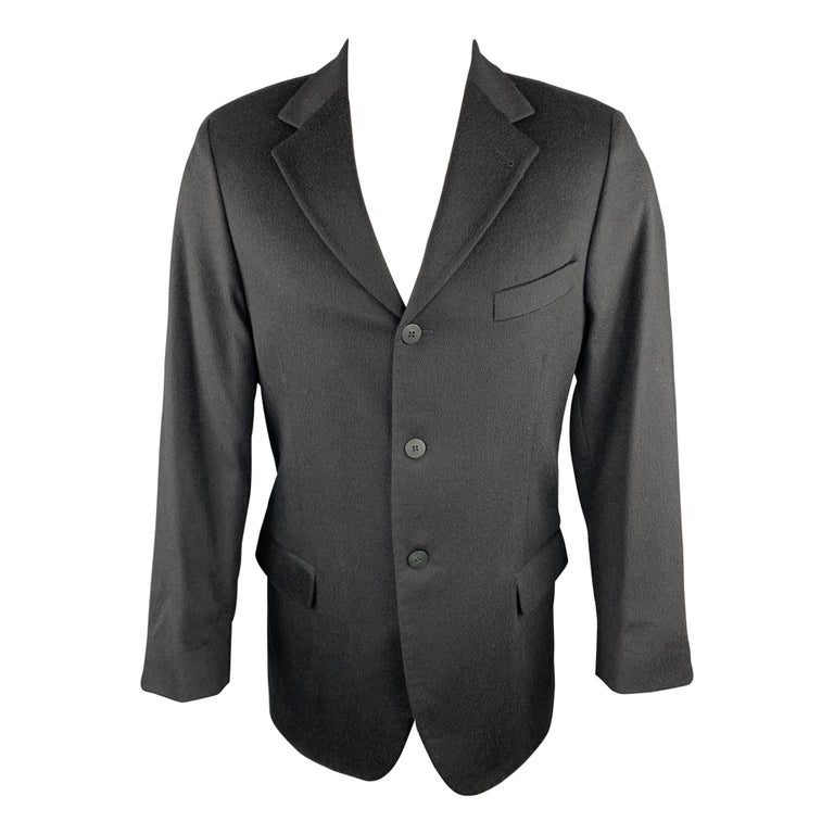 ZANETTI Size 40 Regular Black Cashmere / Wool Sport Coat For Sale at ...