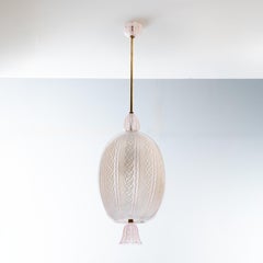 Zanfirico Murano glass lamp by Venini, Murano, Italy, 1950s.