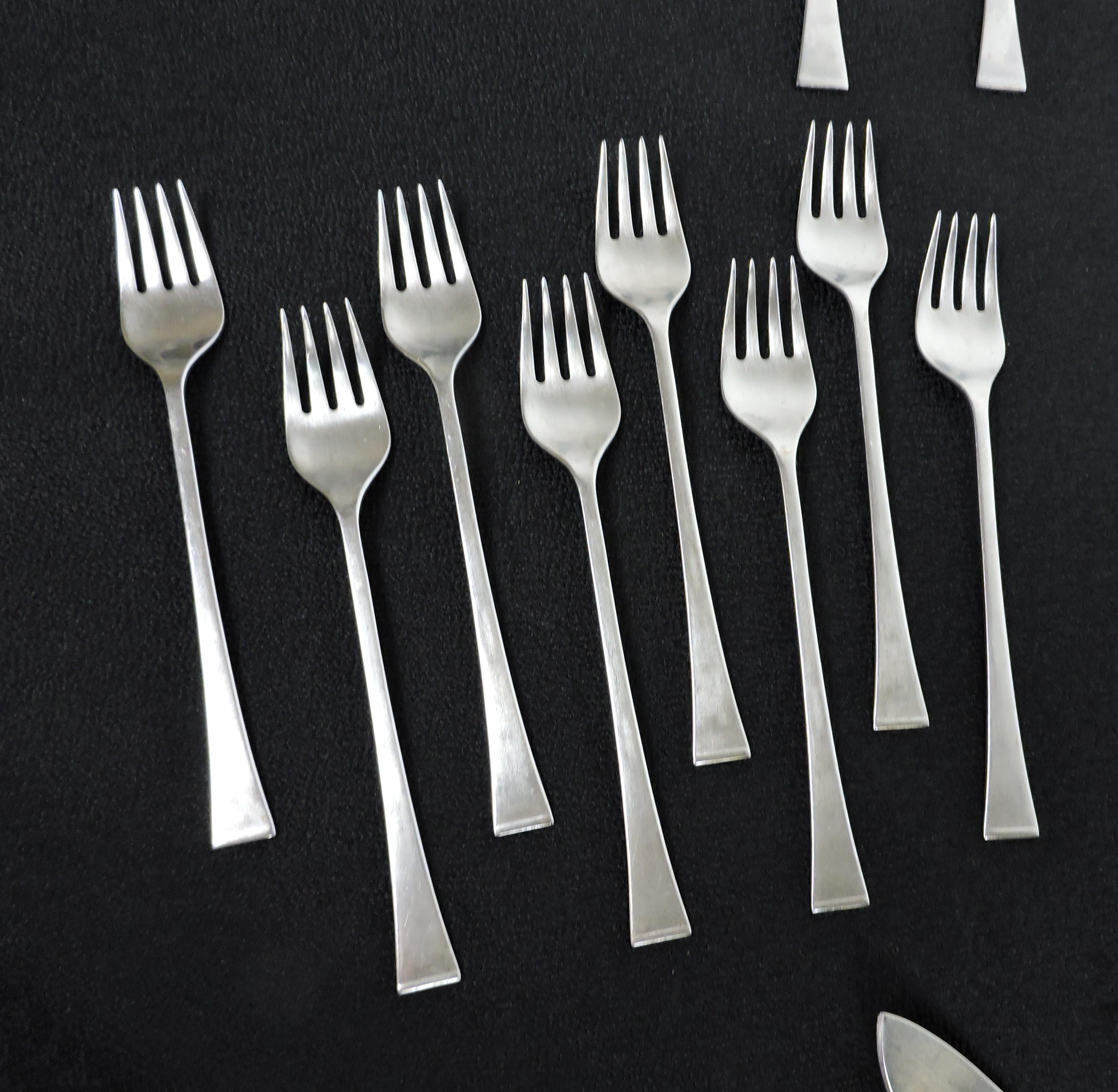 Stainless Steel Zani & Zani Italian Modern Service for 8 Sabrina Flatware Italy 41 Pieces