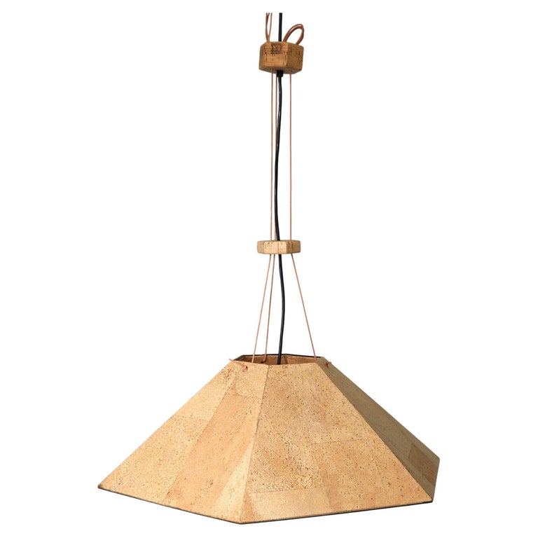 "Zanil" Cork Pendant Lamp by Wilhelm Zannoth for Ingo Maurer 1970, Germany For Sale