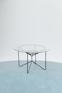Zanine Caldas Iron Side Table with Glass Top, 1950