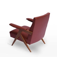 Zanine Caldas Midcentury Brazilian Armchair in Ivory Wood, 1950s