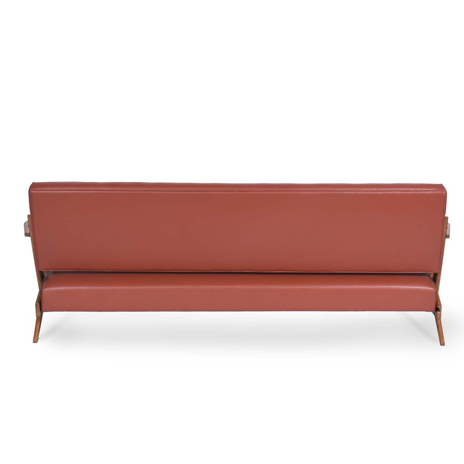 20th Century Zanine Caldas Midcentury Brazilian Sofa with Ivory Wood, 1958 For Sale