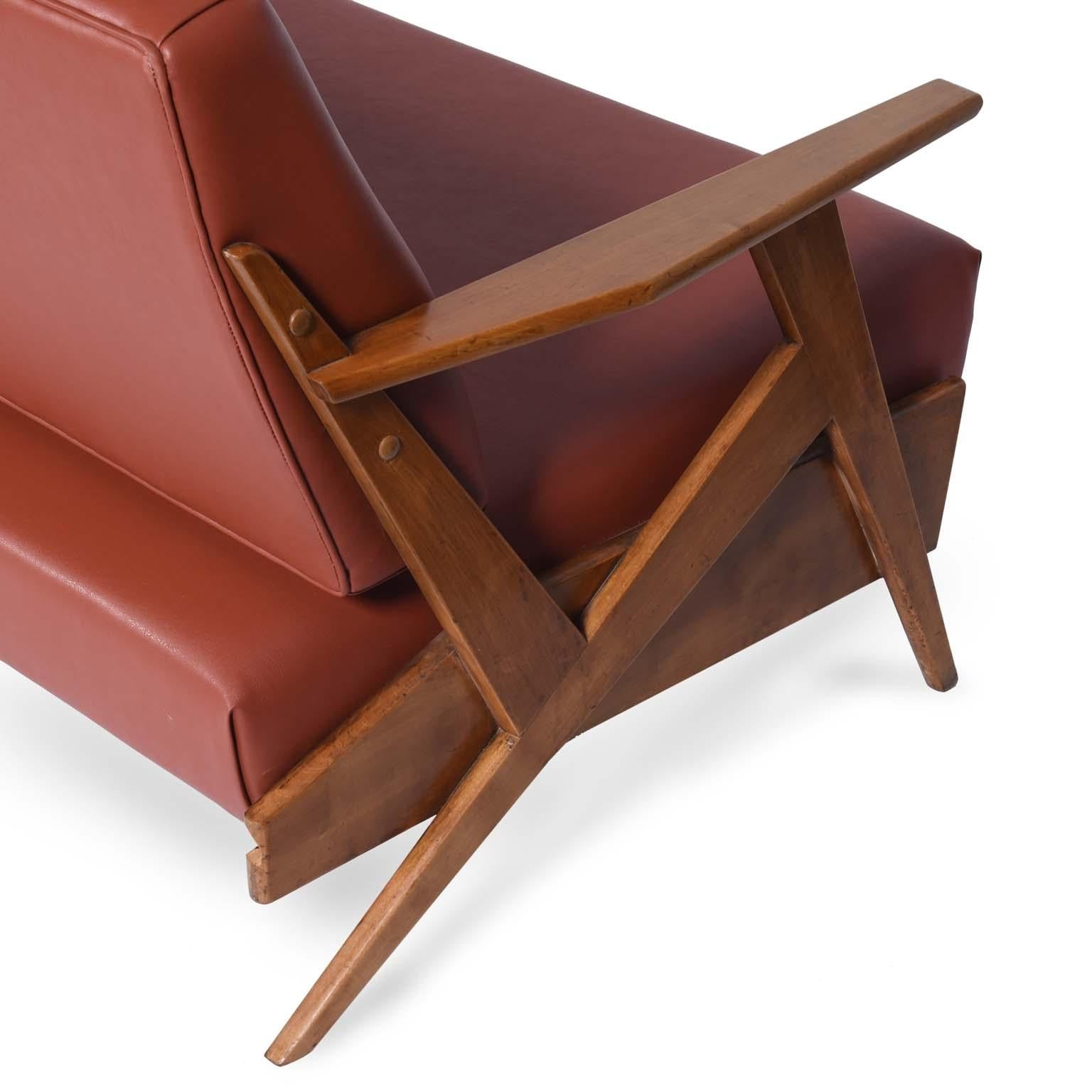 XX secolo Zanine Caldas Divano brasiliano del Medioevo con Wood Avorio, 1958 in vendita
