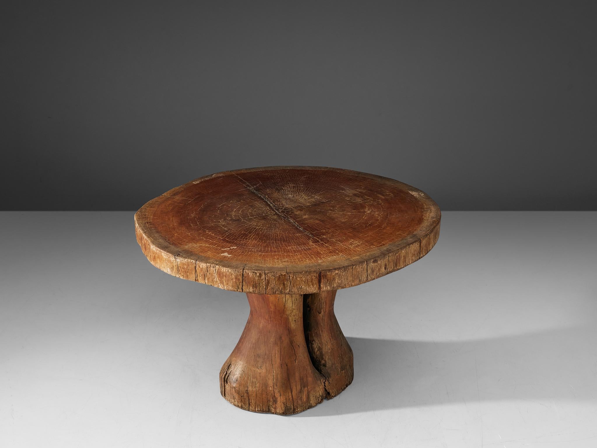 Wood Zanine Caldas Round 'Denuncia' Dining Table