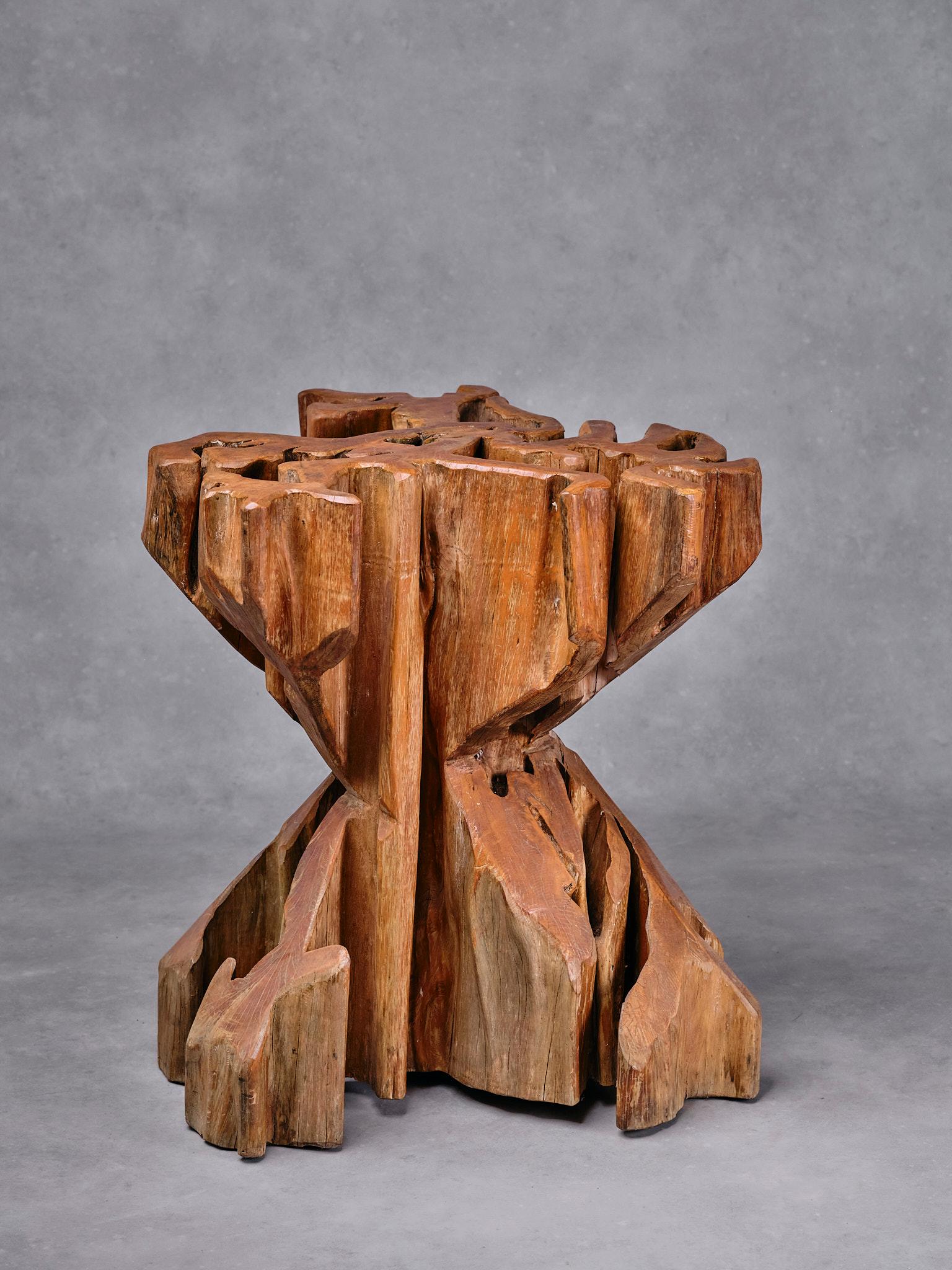Zanine Caldas, Tavolo scultoreo 'Denuncia' in legno massiccio di Wood, Brasile, anni '70 In condizioni buone in vendita a Amsterdam, NL