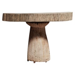 Table console Zanine Caldas, bois massif sculpté à la main, Brésil, années 1970