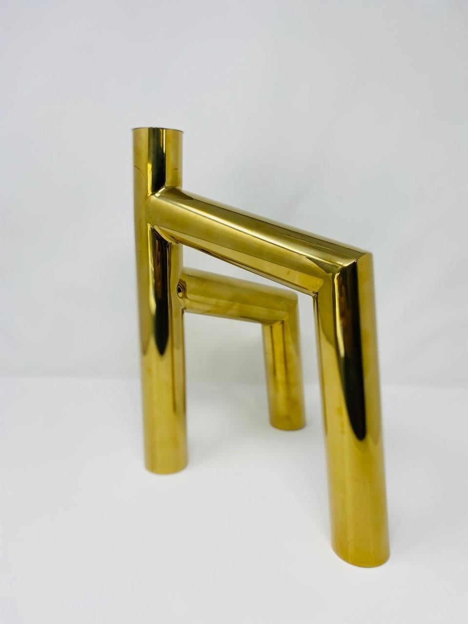 Hand-Crafted Zanini de Zanine Escora Gold Candleholder For Sale