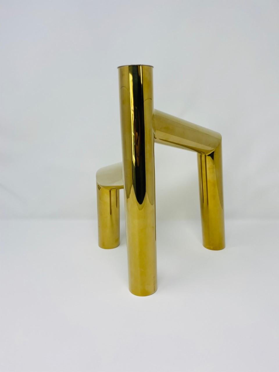 Contemporary Zanini de Zanine Escora Gold Candleholder For Sale
