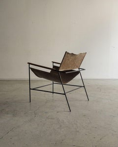 Zanini de Zanine "Lua" Lounge Chair in Iron and Saddle Leather, Brazil, 2016