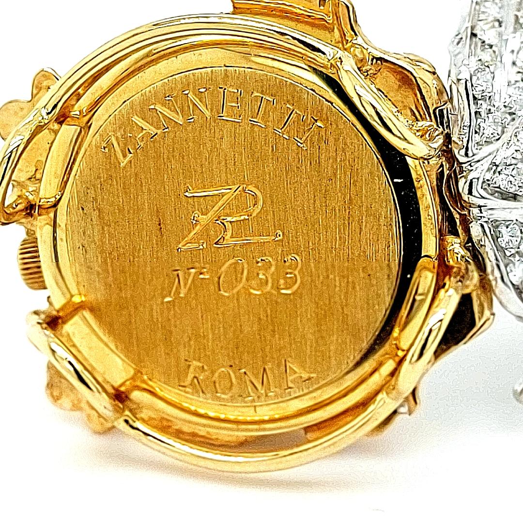 Zannetti Rana Scrigno Jewel Frog Wrist Watch / Bracelet, Diamonds & Ruby's For Sale 7