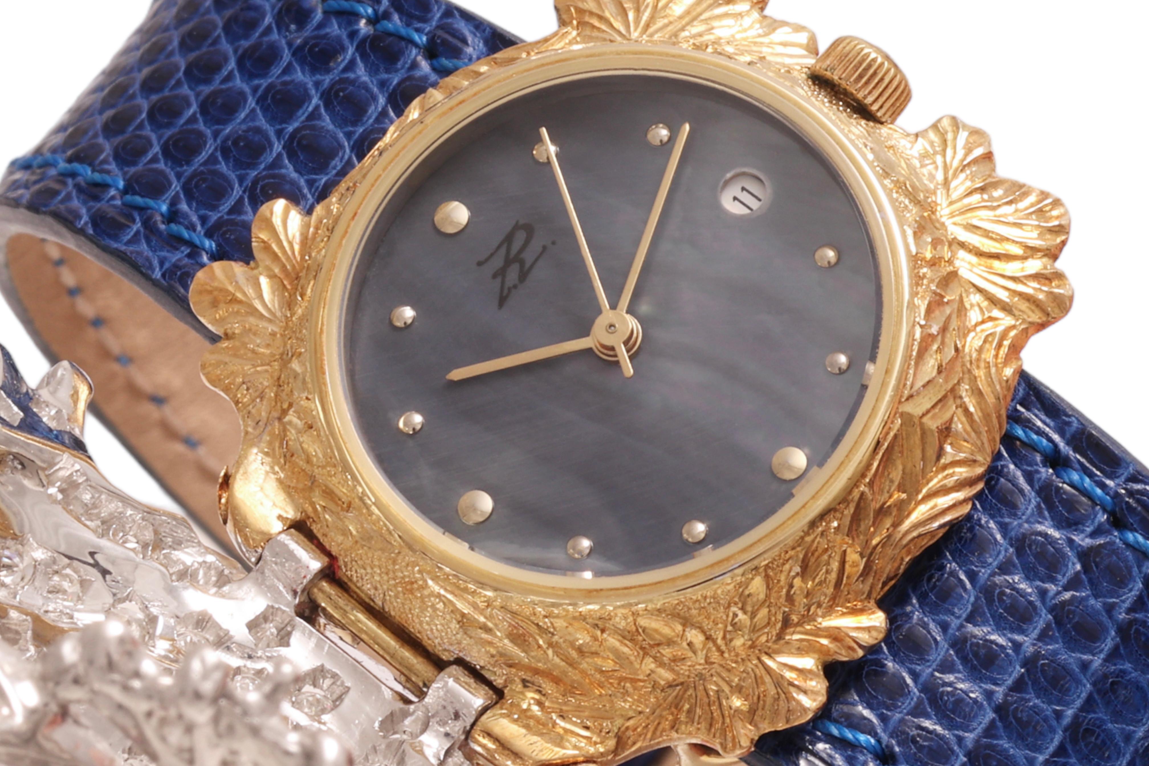 Women's or Men's Zannetti Rana Scrigno Jewel Frog Wrist Watch / Bracelet, Diamonds & Ruby's For Sale