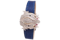 Zannetti Rana Scrigno Jewel Frog Wrist Watch / Bracelet, Diamonds & Ruby's