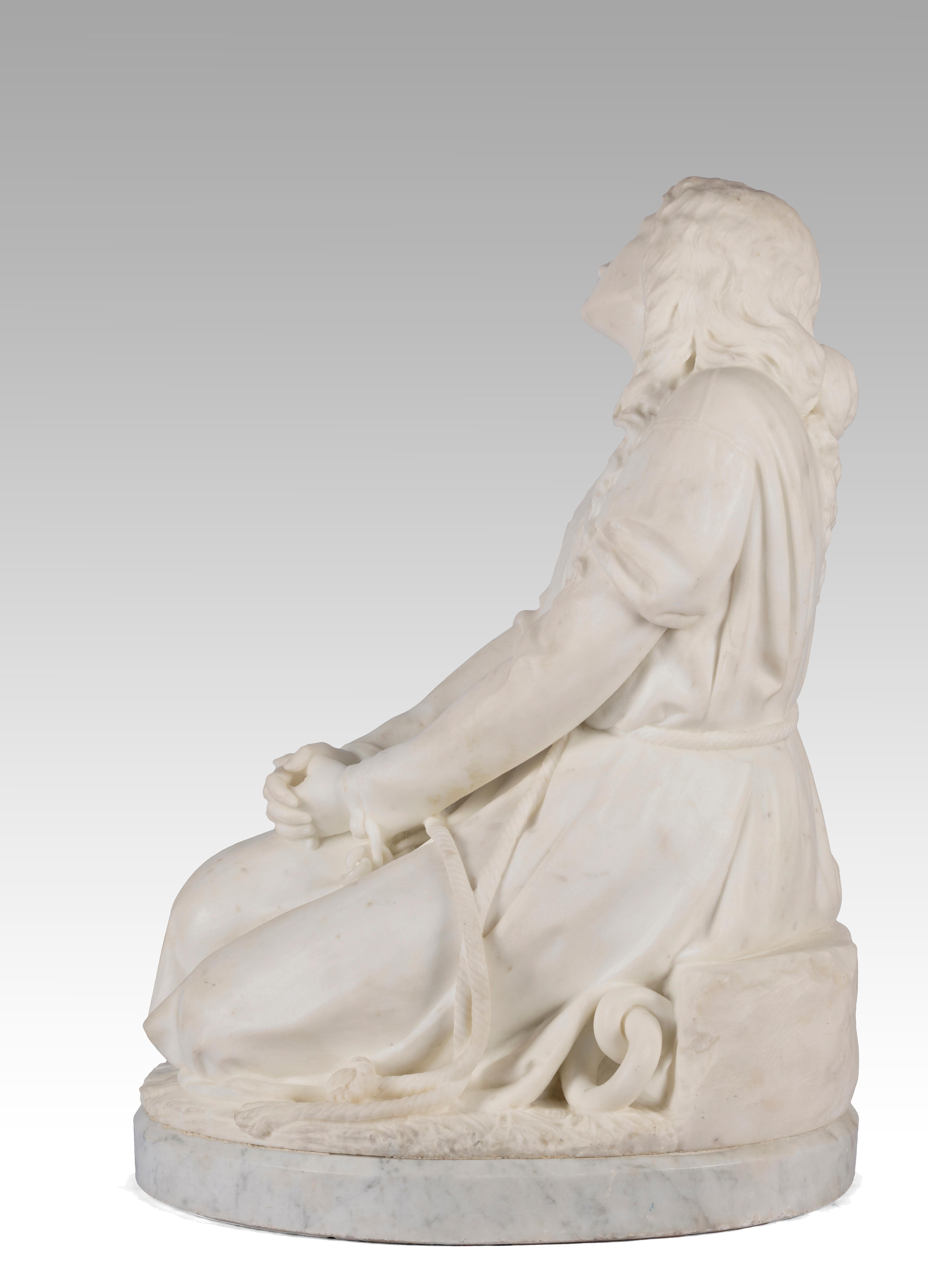 ANDROMEDA 1859 - Figurative Sculpture Grigio di Zannoni Ugo