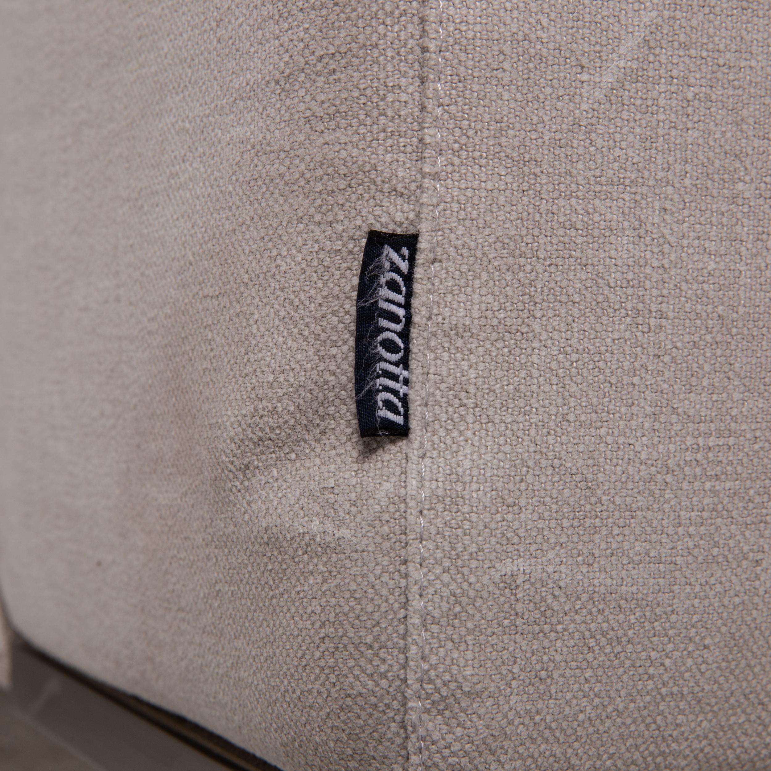 Italian Zanotta Alfa Fabric Sofa Gray Two-Seater Couch For Sale
