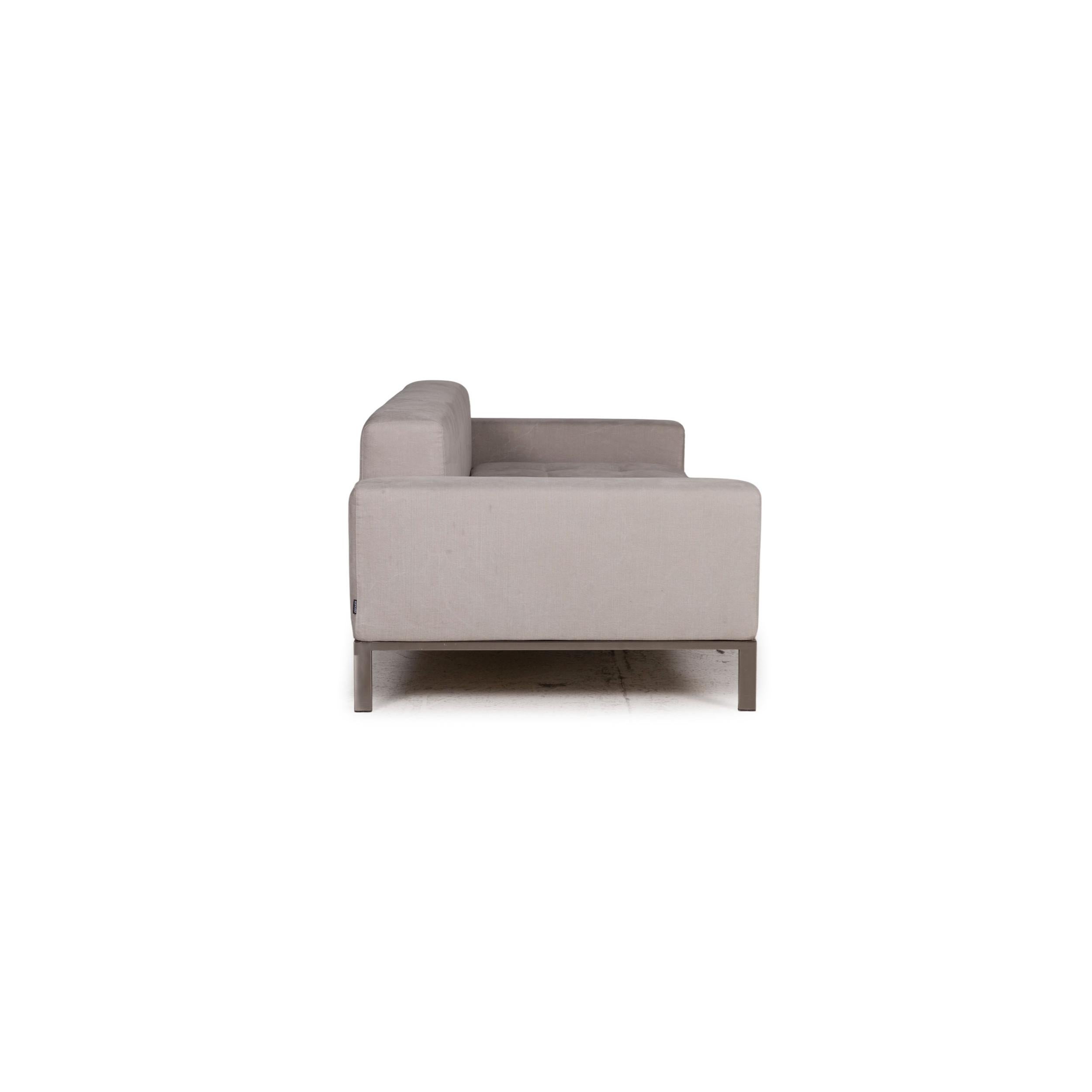 Contemporary Zanotta Alfa Fabric Sofa Gray Two-Seater Couch For Sale