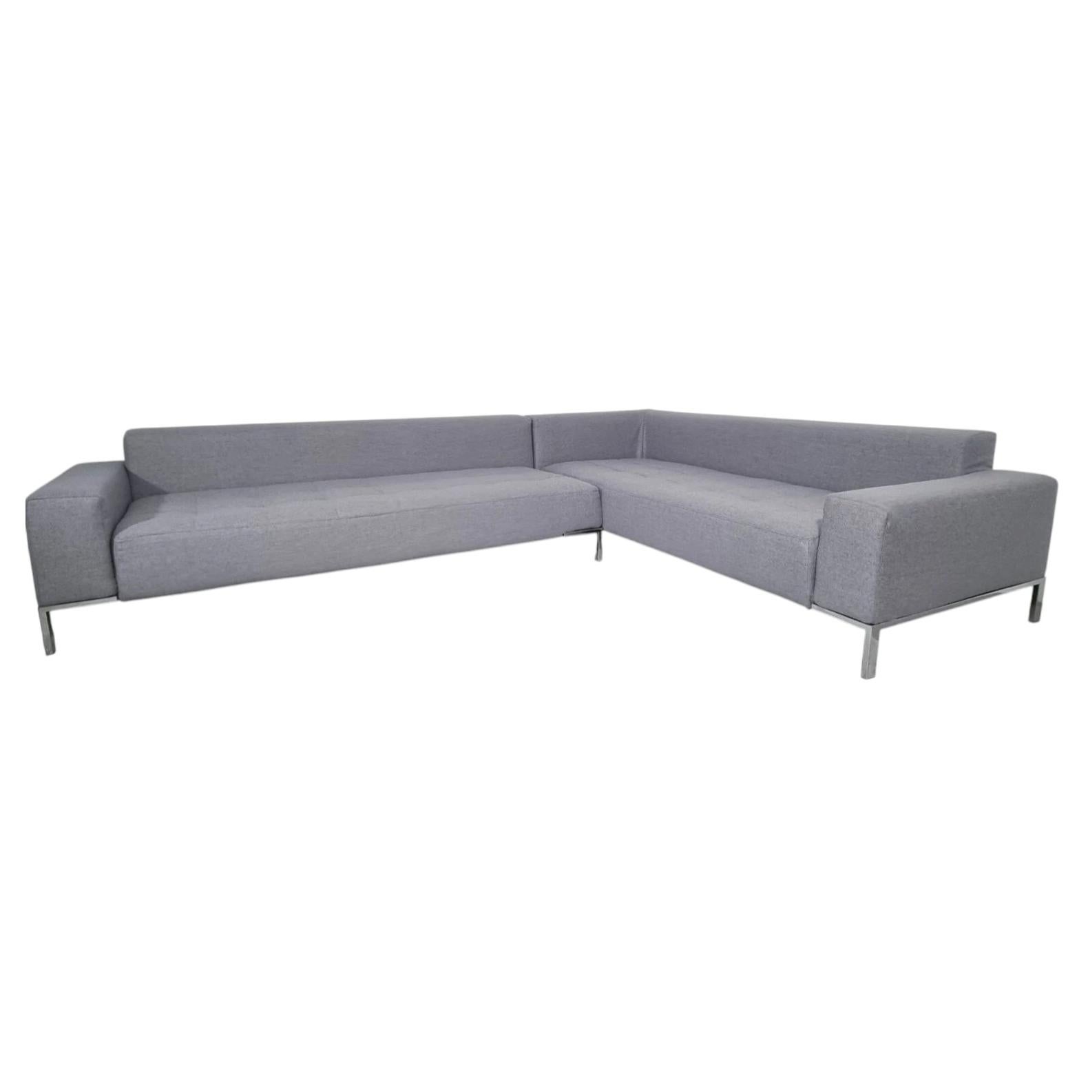 Zanotta Alfa Italian Modular L-Shaped Sofa in Luxurious Lambswool Upholstery For Sale