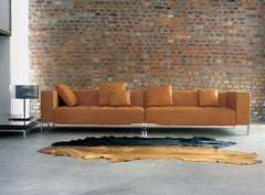 Zanotta Alfa Modular Sofa in Teolo Red Fabric with Steel Frame by Emaf Progetti