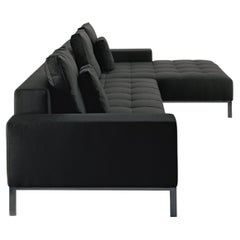 Zanotta Alfa Modular Sofa in Vico Fabric with Black Steel Frame by Emaf Progetti