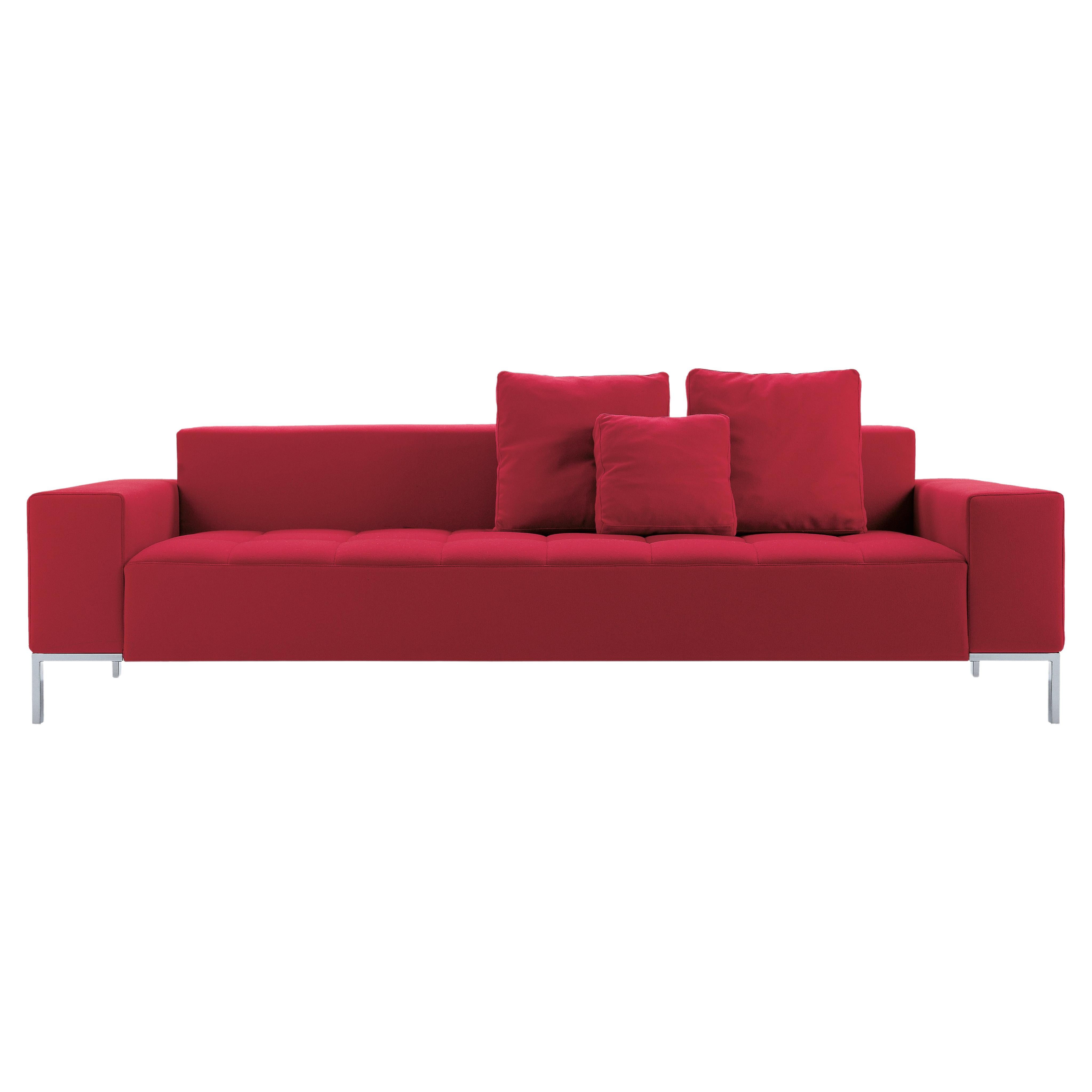 Zanotta Alfa Monobloc Sofa in Teolo Red Fabric by Emaf Progetti For Sale