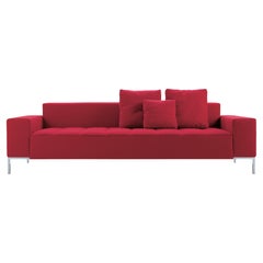 Zanotta Alfa Monobloc Sofa in Teolo Red Fabric by Emaf Progetti