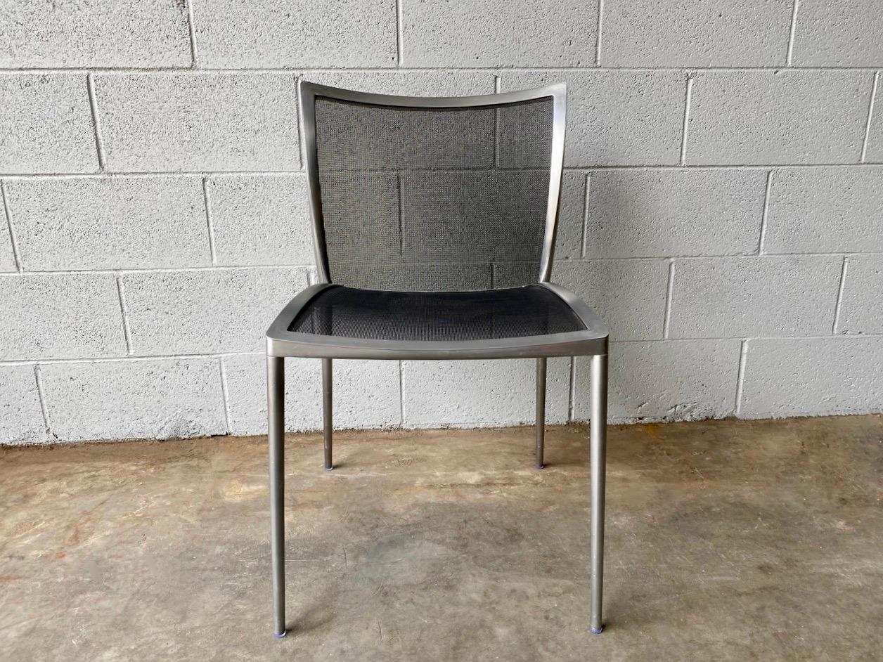 Mid-Century Modern Zanotta Aluminum Chairs, Made in Italy, pair of 2 For Sale