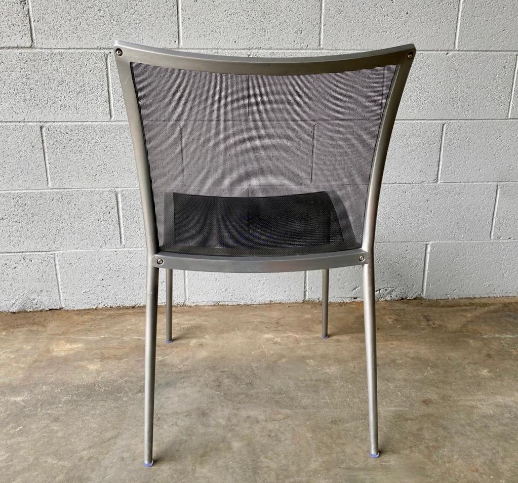 Zanotta Aluminum Chairs, Made in Italy, pair of 2 For Sale 1