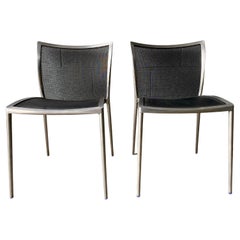 Zanotta Aluminum Chairs, Made in Italy, pair of 2