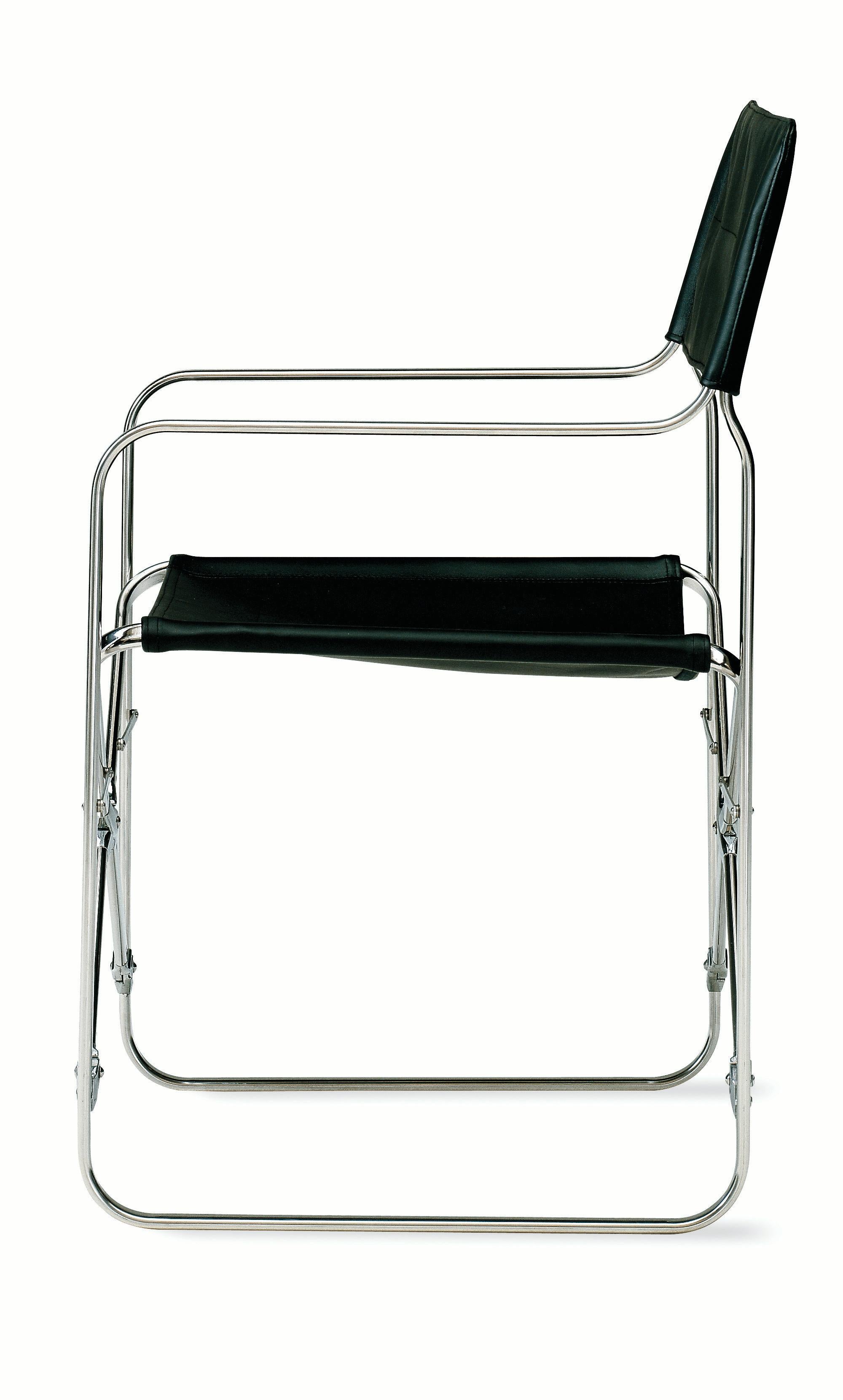 Zanotta April Folding Chair in VIP Seat and Stainless Steel Frame by Gae Aulenti

Folding chair. Frame in black or white painted steel. Nylon seat and back covered in cowhide 95.

Additional Information:
Material: Steel, nylon
Upholstery