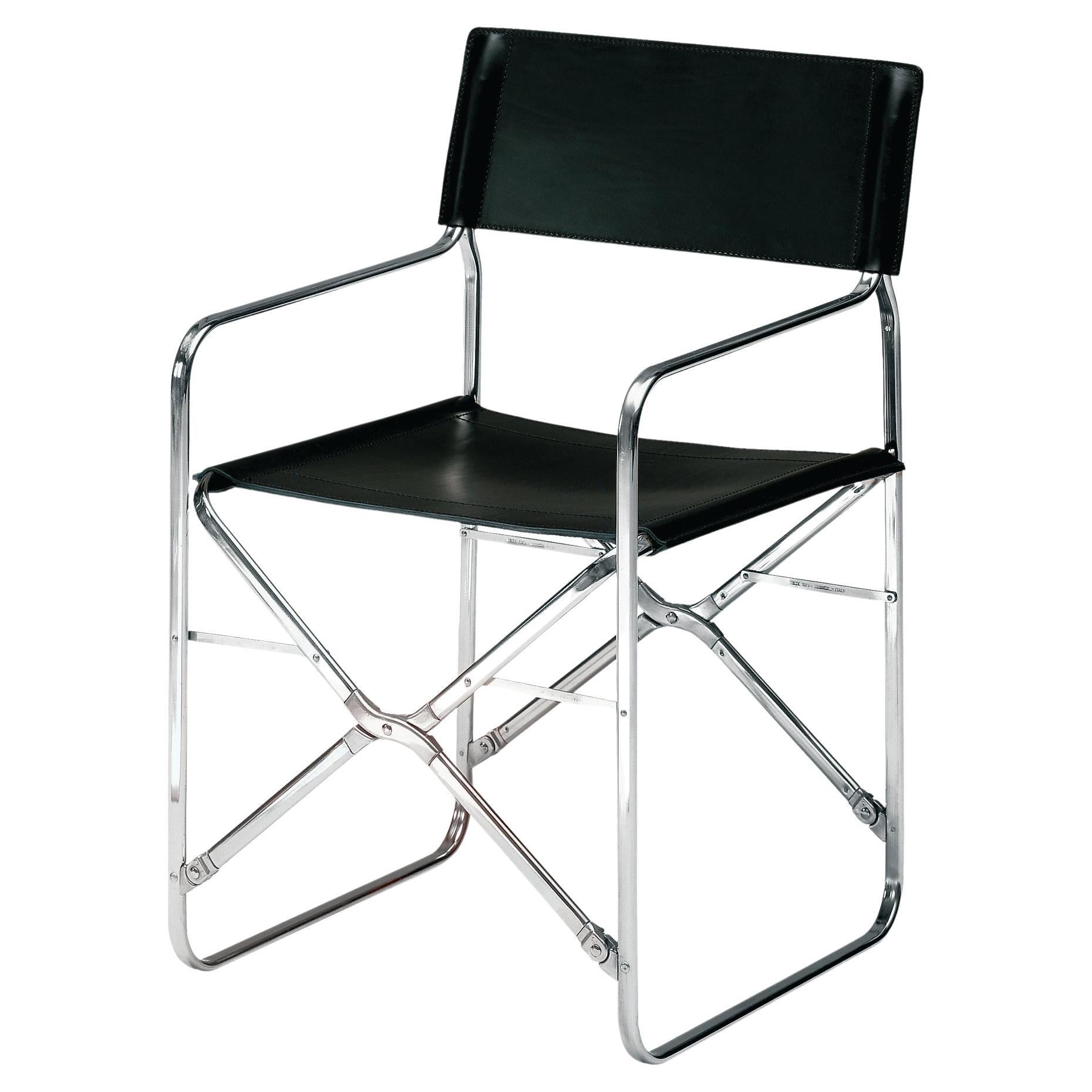 Zanotta April Folding Chair in VIP Seat and Stainless Steel Frame by Gae Aulenti For Sale