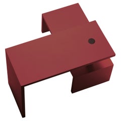 Zanotta Basello petite table rotative en finition bourgogne
