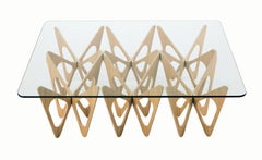 Zanotta Butterfly Glass Top Coffee Table by Alexander Taylor
